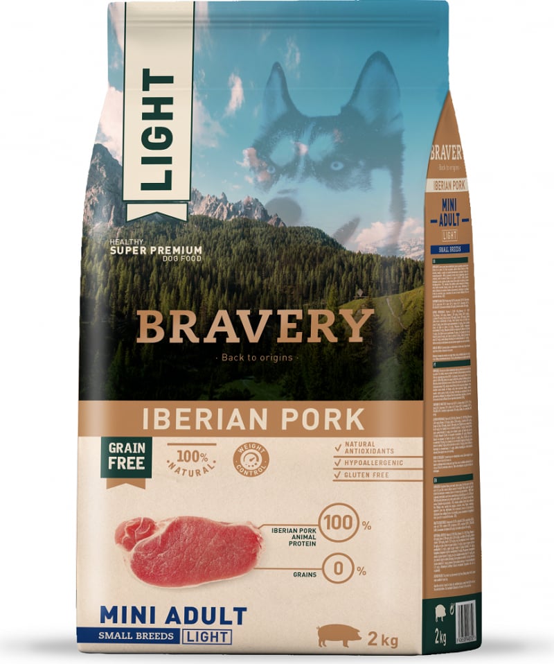 Bravery Dog Adult Light Mini Iberian Pork 2 kg