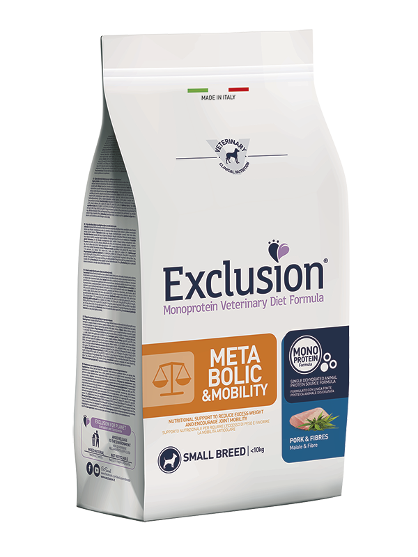 Exclusion Metabolic e Mobility Dog Small Adult Maiale E Fibre 2 Kg