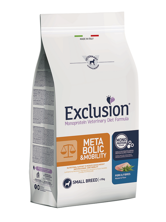 Exclusion Metabolic e Mobility Dog Small Adult Maiale E Fibre 2 Kg