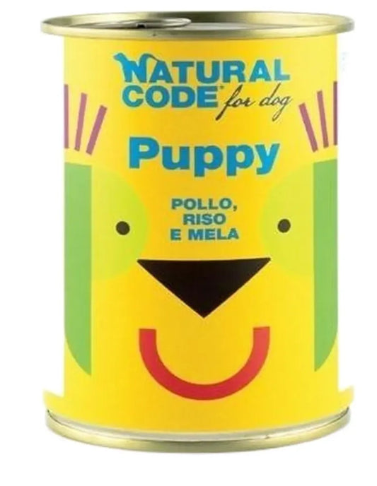 Natural Code Lattina Cane Puppy Pollo Riso e Mela 400 Gr