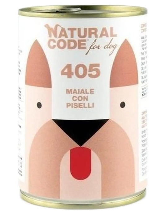 Natural Code Lattina Cane Adulto Maiale con Piselli 400 Gr