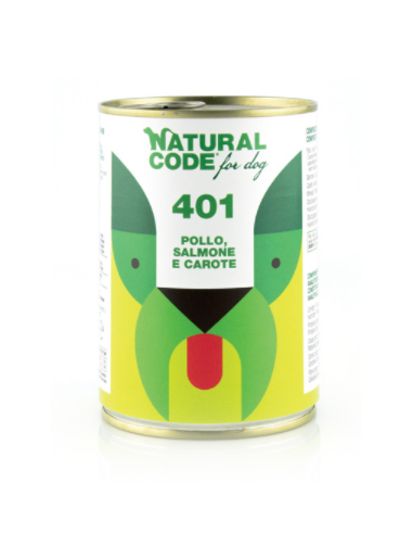 Natural Code Lattina Cane Adulto Pollo Salmone e Carote 400 gr