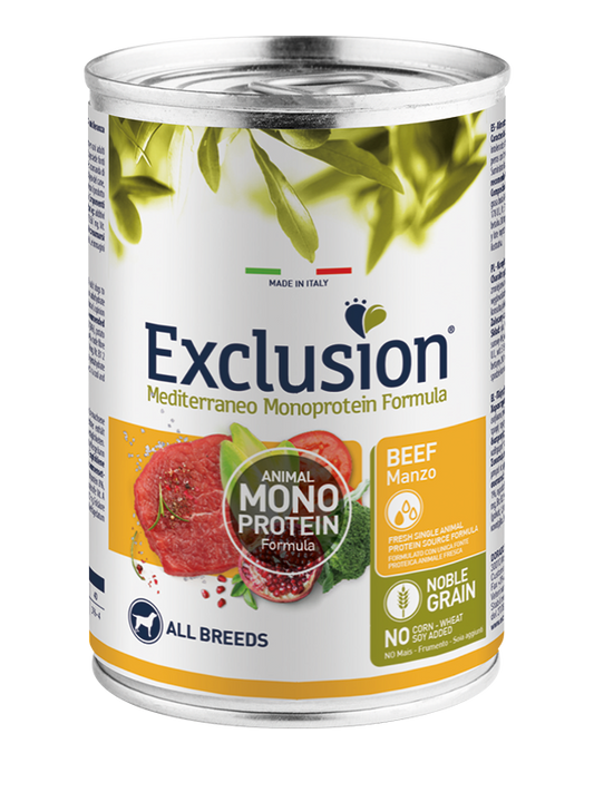 Exclusion Lattina Cane Adult All Breeds Manzo 400 Gr