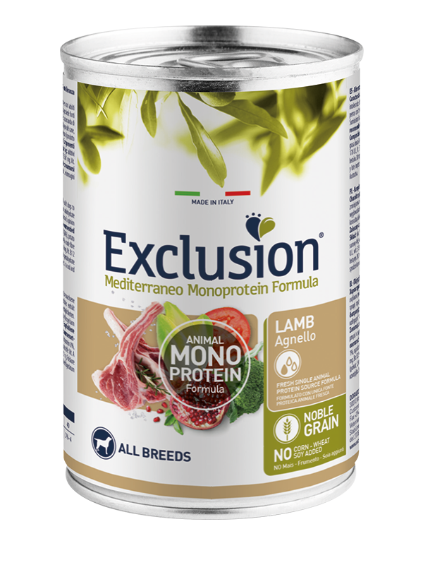 Exclusion Lattina Cane Adult All Breeds Agnello 400 Gr
