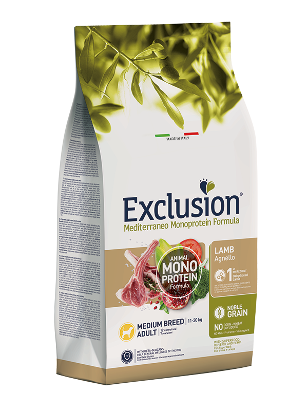 Exclusion Dog Adult Medium Agnello 12 Kg
