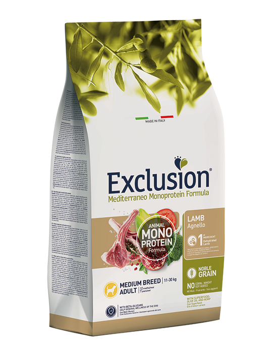 Exclusion Dog Adult Medium Agnello 12 Kg