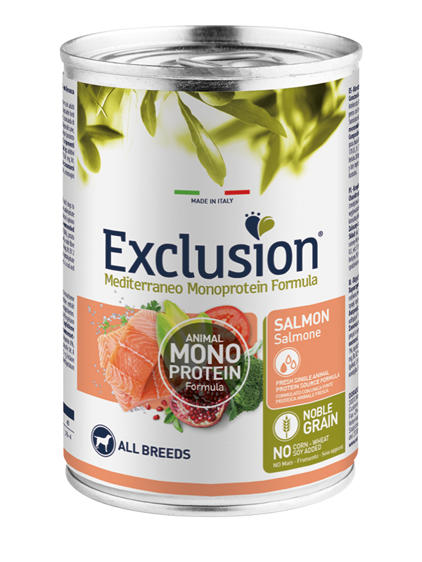 Exclusion Lattina Cane Adult All Breeds Salmone 400 Gr