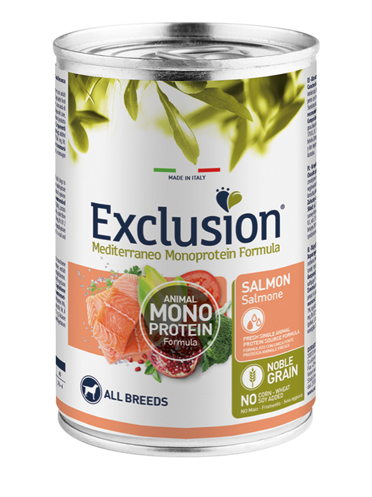 Exclusion Lattina Cane Adult All Breeds Salmone 400 Gr