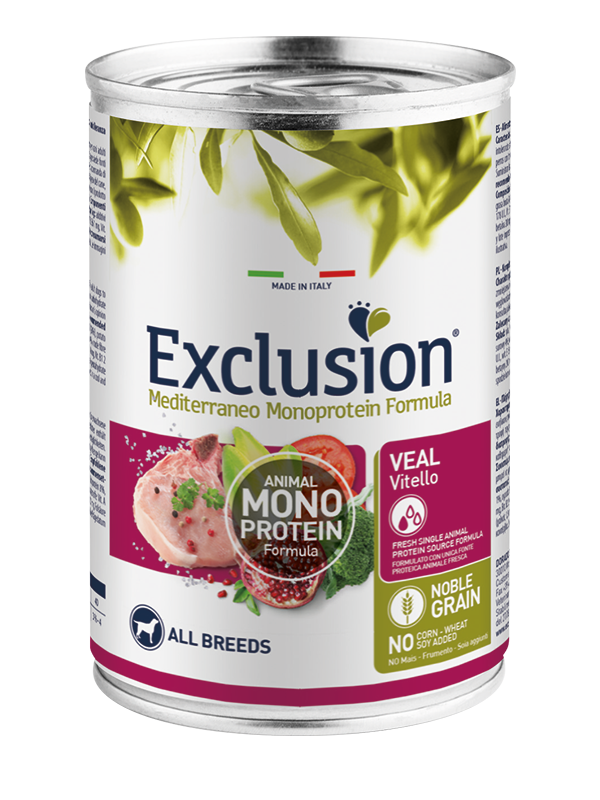 Exclusion Lattina Cane Adult All Breeds Vitello 400 Gr