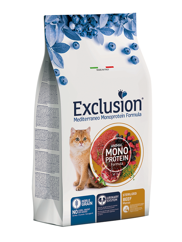 Exclusion Gatto Sterilizzato Manzo 1.5 Kg