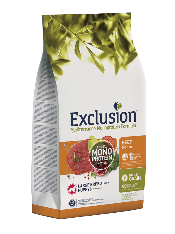 Exclusion Dog Puppy Large Manzo 12 Kg