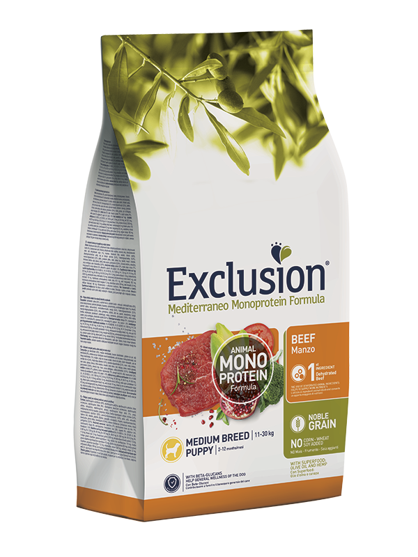Exclusion Dog Puppy Medium Manzo 3 Kg
