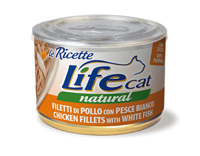 Life gatto Le Ricette Filetti di Pollo con Pesce Bianco 150 gr