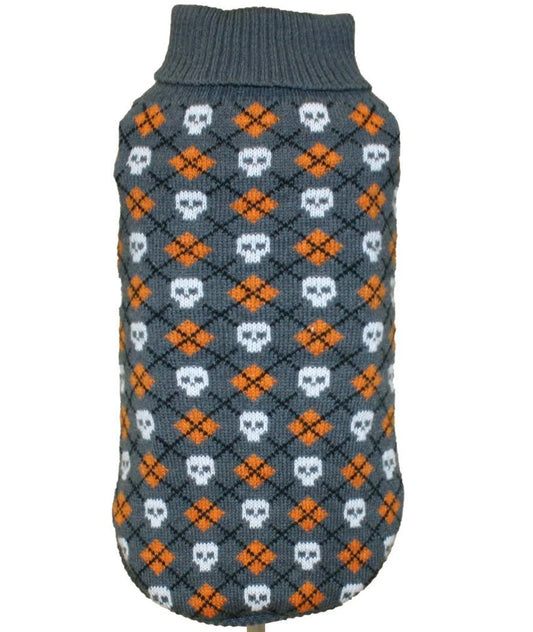 Maglione Cane Tricky Skulls Croci Tg 25 XS