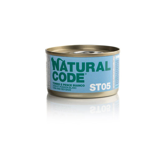 Natural Code gatti ST05 Tonno e Pesce Bianco sterilizzato 85 gr